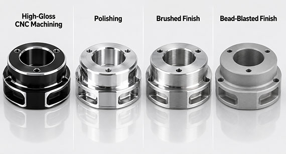 High-Gloss CNC Machining vs. Polishing vs. Brushed vs. Bead Blasting Surface Finishes CNC Mchining Parts High-Gloss CNC Machining vs. Polishing vs. Brushed vs. Bead Blasting Surface Finishes CNC Mchining Parts