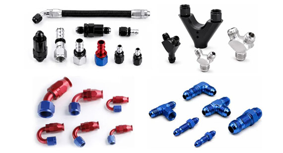 Custom CNC Machined AN Hose End Fittings Custom CNC Machined AN Hose End Fittings