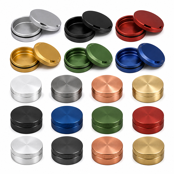 Aluminum Stainless Steel Titanium Brass and Copper CNC Machined Snuff and Snus Cans Aluminum Stainless Steel Titanium Brass and Copper CNC Machined Snuff and Snus Cans