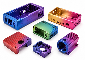 Custom CNC Machined Multi-Color Gradient Anodized Aluminum Housings