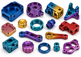 Controlled Machined Finish Multi-Color Anodizing Aluminum CNC Machining Parts