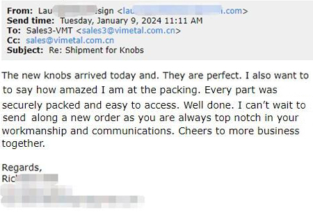 Customer Reviews – Packaging Workmanship and Communication