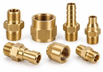 Custom Brass CNC Turned Connectors Custom Brass CNC Turned Connectors