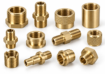 Custom Precision Brass CNC Turned Threaded Components Custom Precision Brass CNC Turned Threaded Components