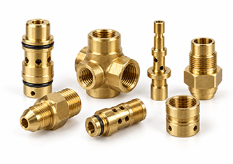 Custom CNC Turned Fluid Control & Pneumatic Brass Components Custom CNC Turned Fluid Control & Pneumatic Brass Components