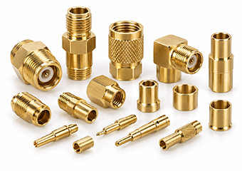 Custom CNC Turned Telecommunications & RF Brass Components Custom CNC Turned Telecommunications & RF Brass Components
