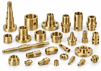 Custom CNC Turned Industrial Equipment Brass Components Custom CNC Turned Industrial Equipment Brass Components
