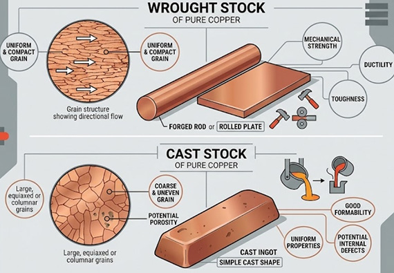 Wrought vs. Cast Red Copper