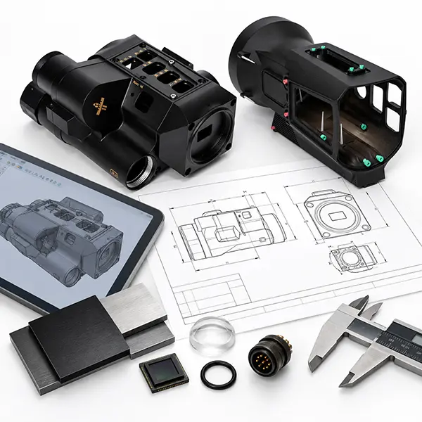 CNC Machining Night vision and thermal imaging housing CAD and 3D drawing RFQ