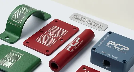 Powder Coated CNC Metal Parts with Laser Engraved Markings Powder Coated CNC Metal Parts with Laser Engraved Markings