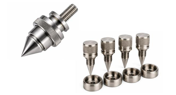 Custom CNC Machined Speaker Spikes for Subwoofers